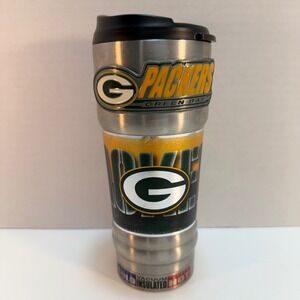 Green Bay Packers NFL Stainless Steel Travel Tumbler Mug 18 oz Vacuum Insulated